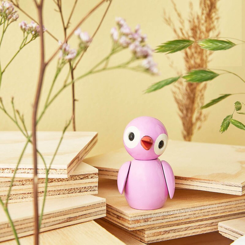 Spring Copenhagen Spring Birds trefigur 6,5 cm powerful pink