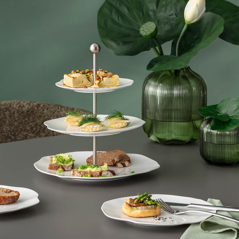 Villeroy & Boch Pura kakefat med 3-etasjer 27 cm hvit