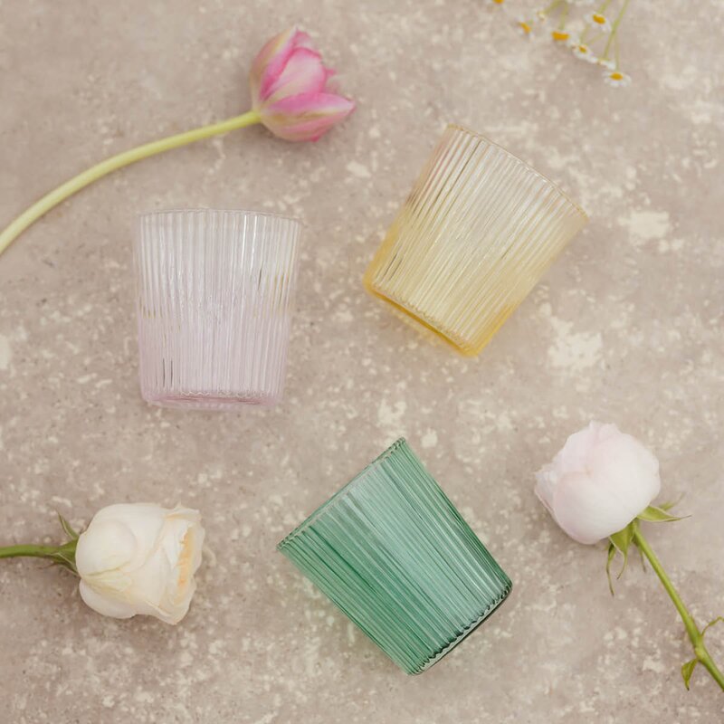 Paveau Ribbed Elegance glass Pink 25 cl rosa