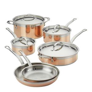 Hestan Copperbond grytesett 10 deler kobber