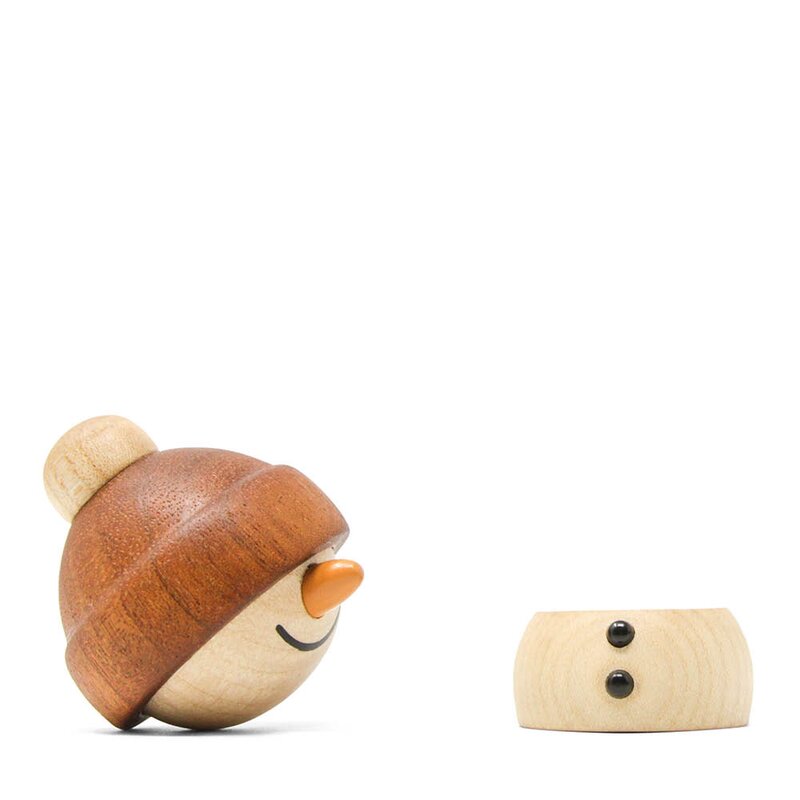 FableWood Sundae snømann trefigur 6 cm sapele/lønn