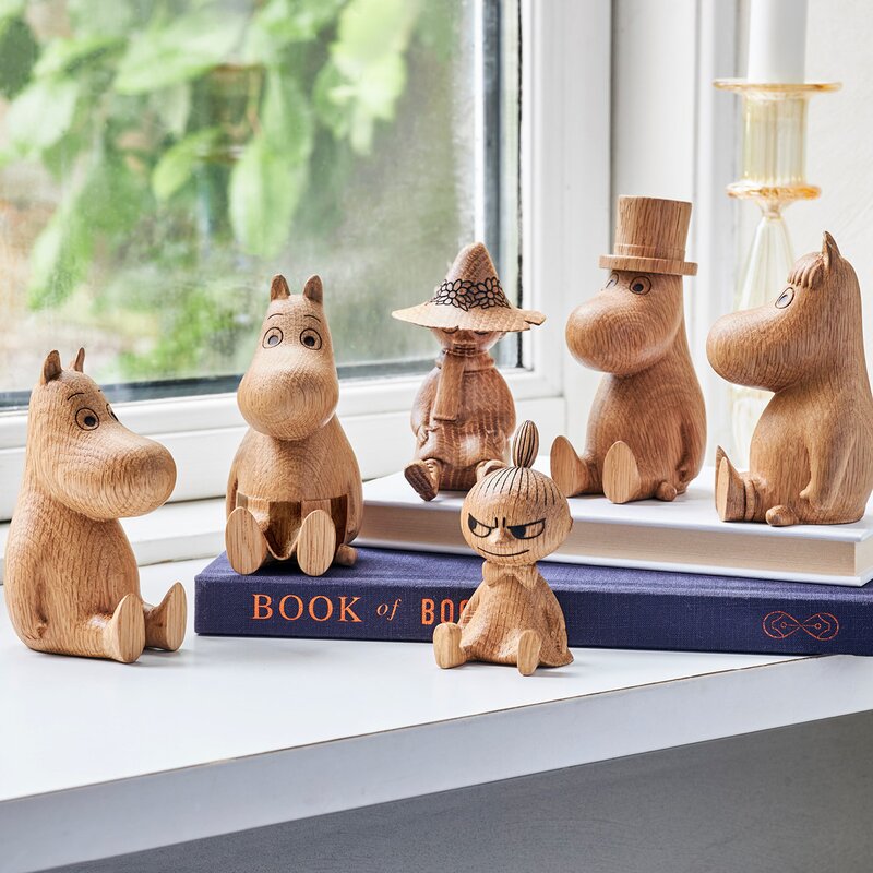 Moomin Mummi trefigur Mummipappa 10 cm eik