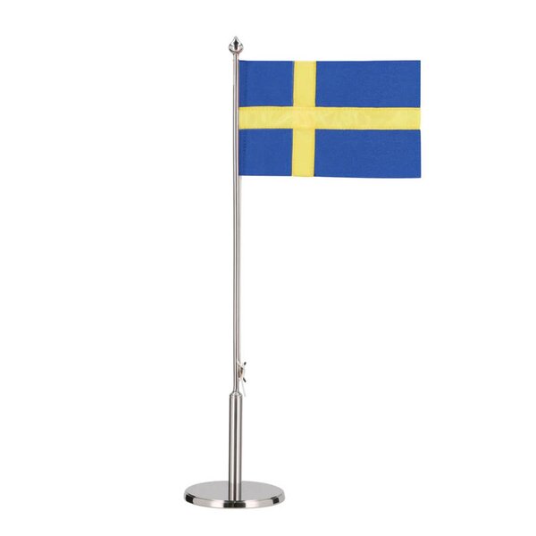 Gense Bordflagg svenske flagget 40,5 cm blankt stål