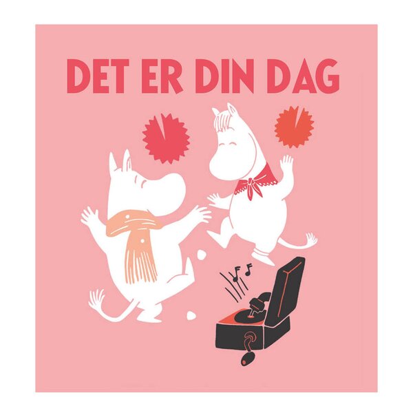 Moomin Mummi kort dobbelt 7,5x7,5 cm Det er din dag rosa/hvit