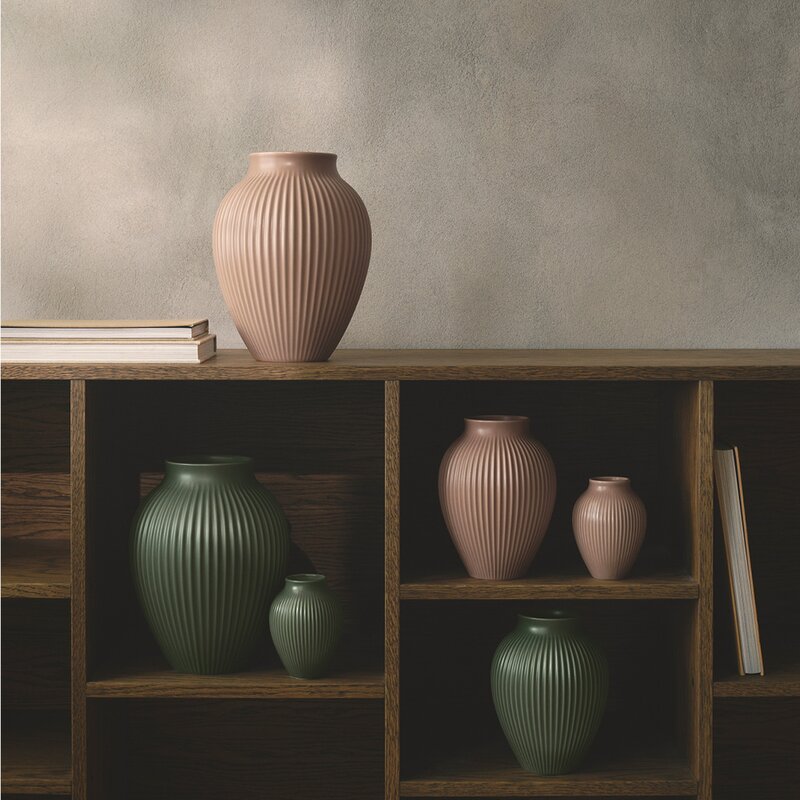 Knabstrup Keramik Ripple vase 12,5 cm matt dusty rose