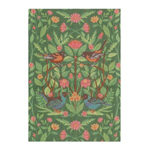 Ekelund Håndkle 35x50 cm Fuglemotiv/grønn