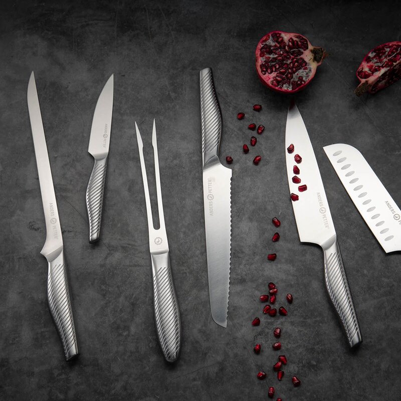 Anders Petter Tranchersett 2 deler børstet stål