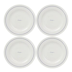 Lexington Icons desserttallerkener 22 cm 4 stk hvit/blå