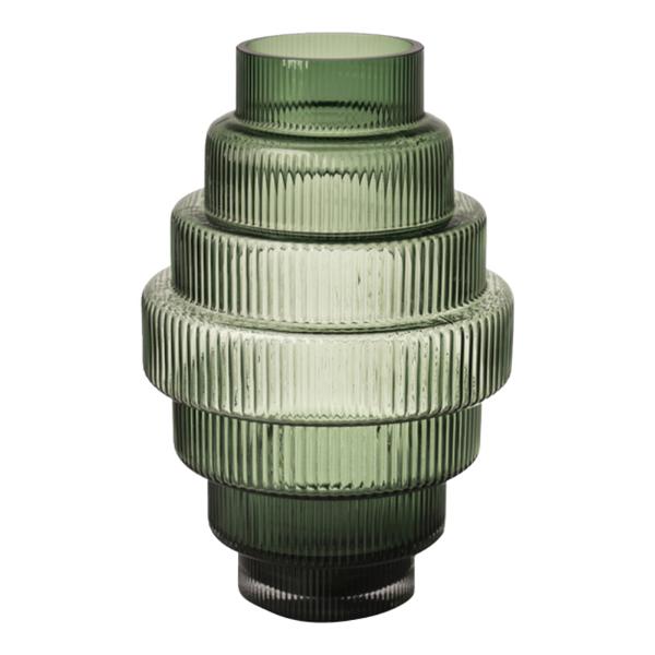 Pols Potten Steps vase 30 cm mørkegrønn