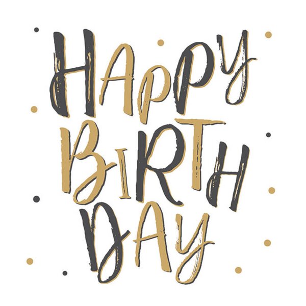 Ambiente Serviett 16,5x16,5 cm Birthday Celebration White