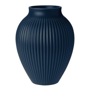 Knabstrup Keramik Ripple vase 20 cm matt mørk blå
