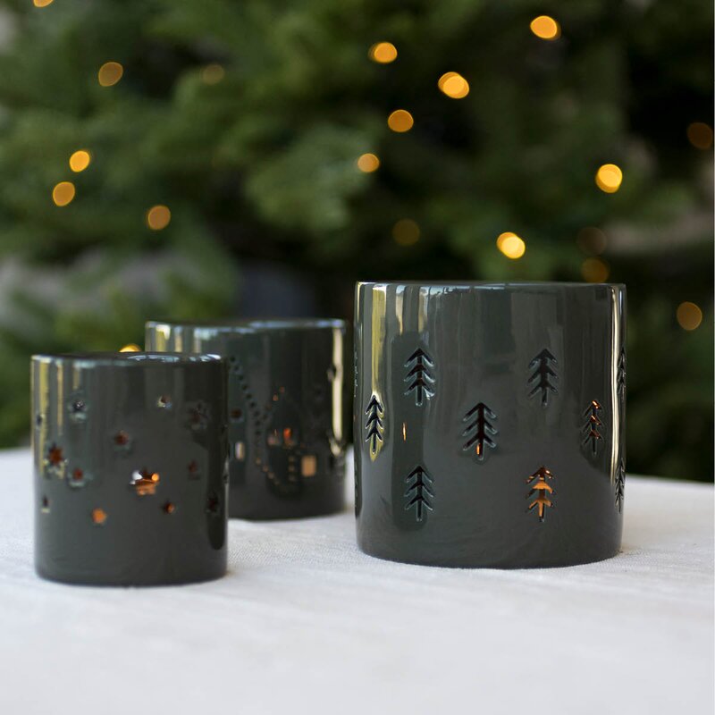 Sögne Home Telysholder 10 cm grantrær grønn
