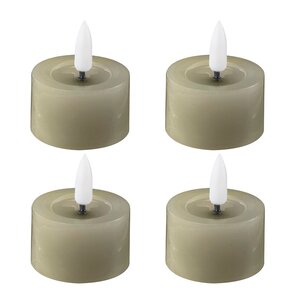 Edelweiss LED telys 4,5x2,5 cm 4 stk green leaf