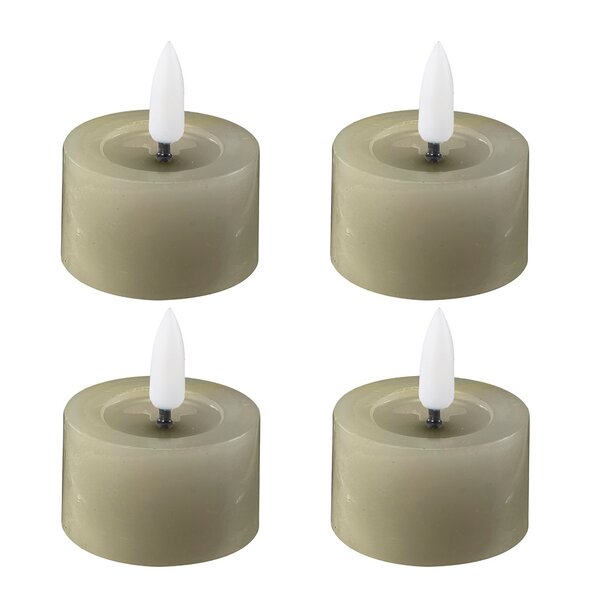 Edelweiss LED telys 4,5x2,5 cm 4 stk green leaf