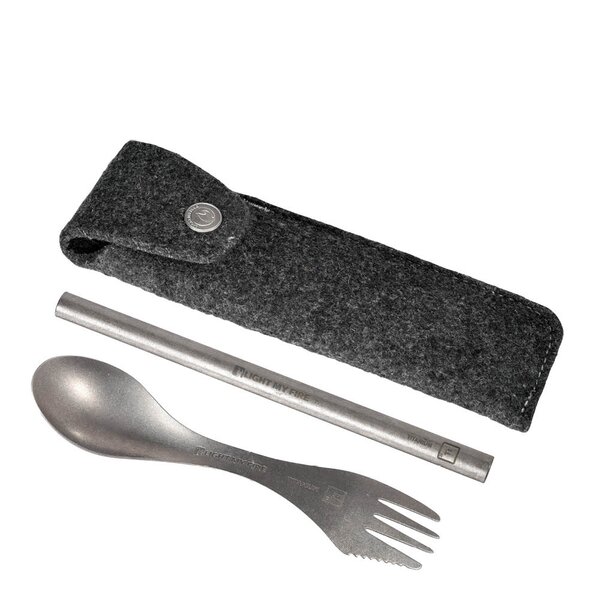 Light My Fire Swedish Spork-n Straw Kit turbestikk og sugerør titan