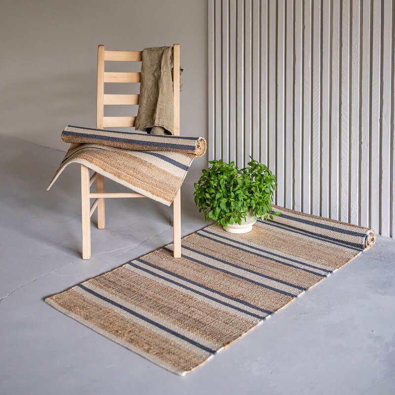 Lone Tepper Lyon jute gulvteppe 160x230 cm natur blå