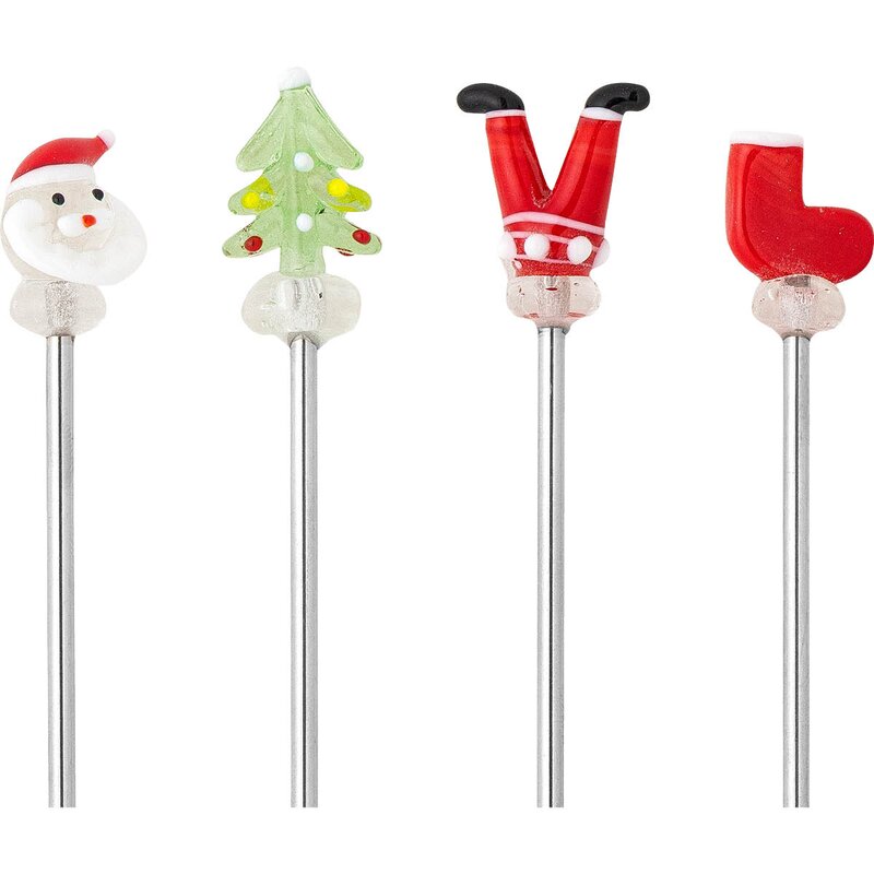 Bloomingville Misa cocktailpinner 12 cm 4 stk julemotiv
