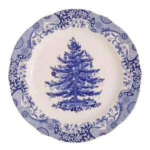 Spode Blue Italian Christmas Tree serveringsfat 31 cm blå/hvit