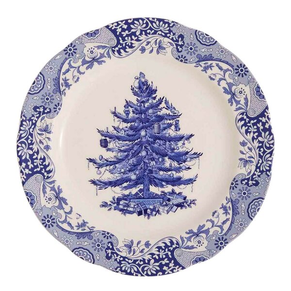 Spode Blue Italian Christmas Tree serveringsfat 31 cm blå/hvit