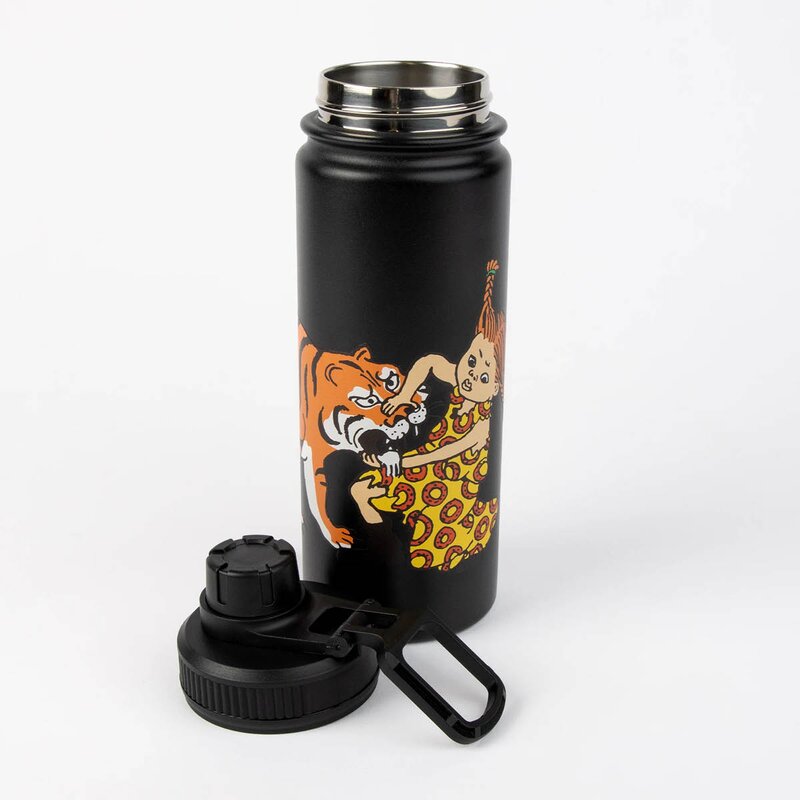 Nordicbuddies Pippi termoflaske 0,55L Pippi tiger svart