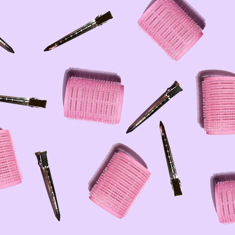 Mermade Hårruller borrelås 6 stk rosa