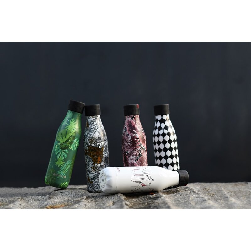 Les Artistes Bottle Up Design termoflaske 0,5L burgunder/hvit/svart