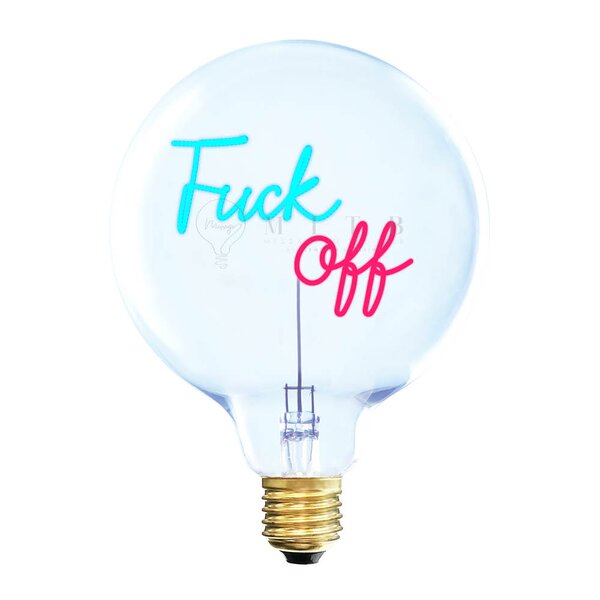 Elements Lighting MITB lyspære LED 17 cm Fuck Off blå/rød