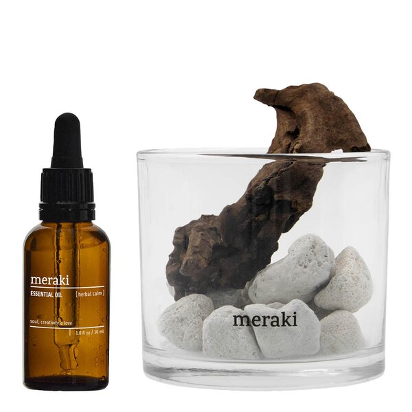 Meraki Lavastone & wood duftfrisker Herbal calm hvit 30 ml