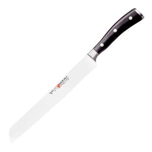 Wüsthof Classic Ikon brødkniv 23 cm dobbelttannet svart
