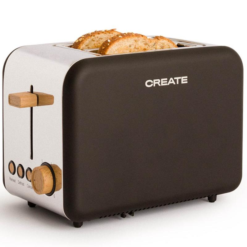 Create Toast Retro brødrister svart