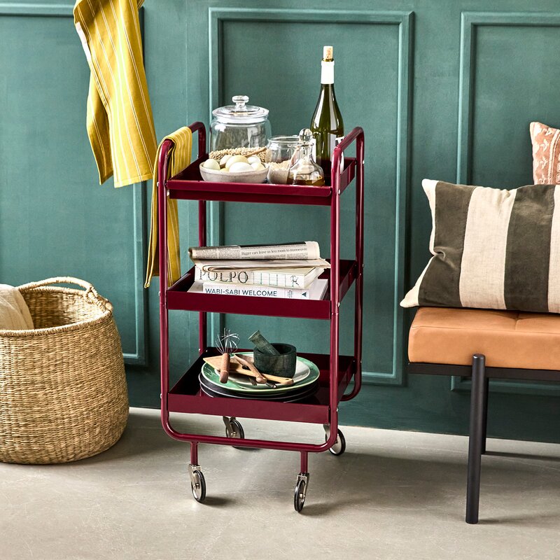 House Doctor Roll serveringsvogn 85 cm bordeaux