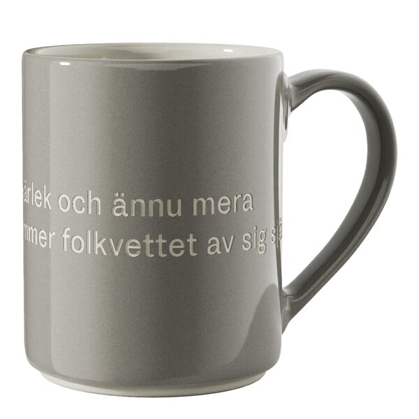 Design House Stockholm Lindgren krus 35 cl "Ge barnen kärlek" grå