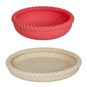 OYOY Mellow tallerken og bolle 18 cm Vanilla Cherry red