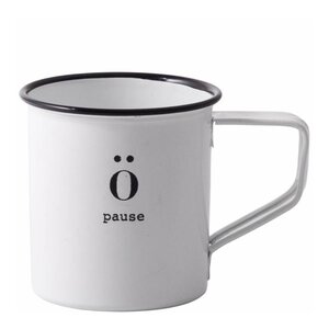 Sögne Home Emalje kopp mini Pause 12 cl hvit