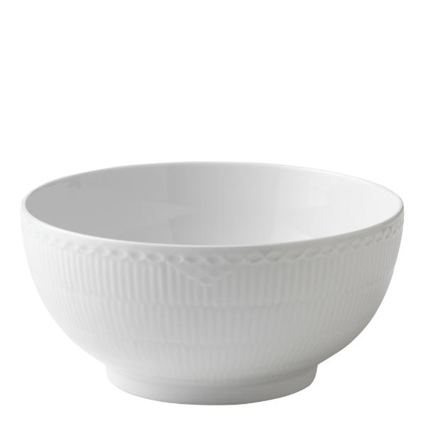 Royal Copenhagen Hvit Riflet Halvblonde skål 24 cm