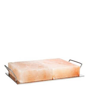 Rivsalt BBQ Pro saltstein 2 stk med metalbrett 37x21 cm