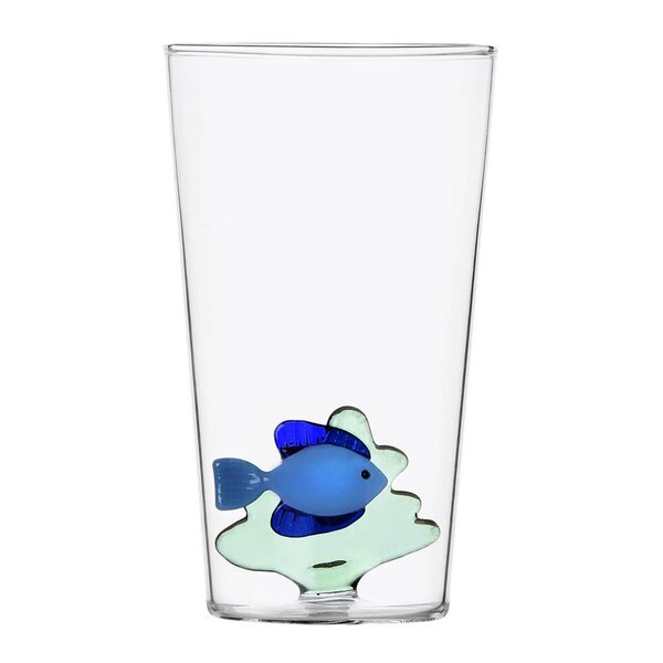Ichendorf Milano - Marine Garden longdrinkglass 45 cl bl&aring; fisk og gr&oslash;nt sj&oslash;gress