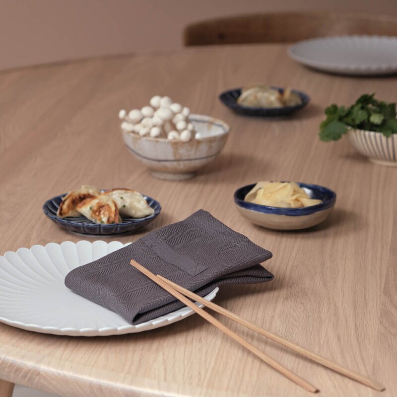 The Organic Company Serviett i bomull 35x40 cm 4 stk mørkegrå