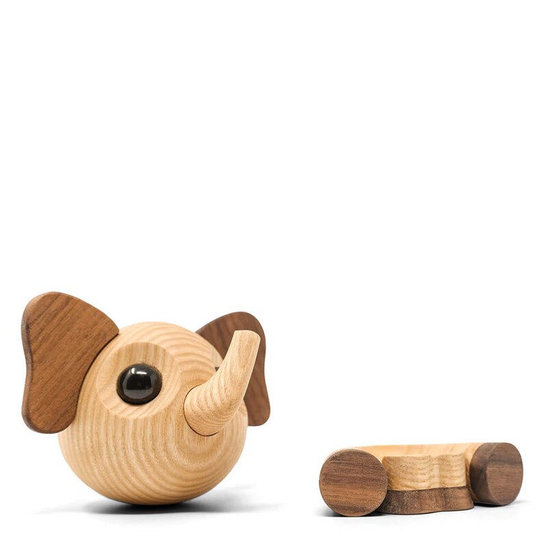 FableWood Flora elefant trefigur 10 cm valnøtt/ask