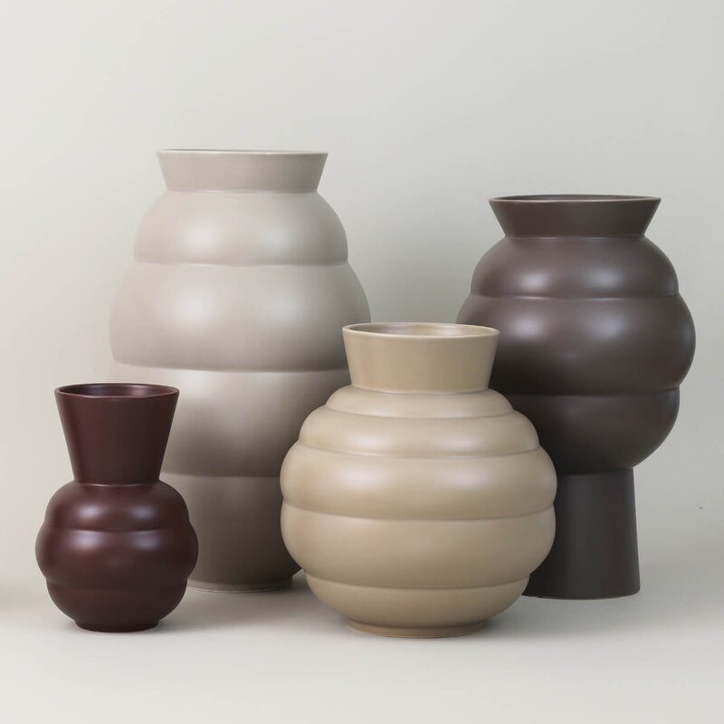 Knabstrup Keramik Tortus Archie vase No5 41,5 cm light grey