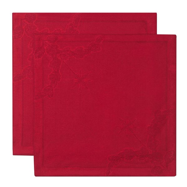 Royal Copenhagen Stjerne Riflet Jul serviett 45x45cm 2 stk rød