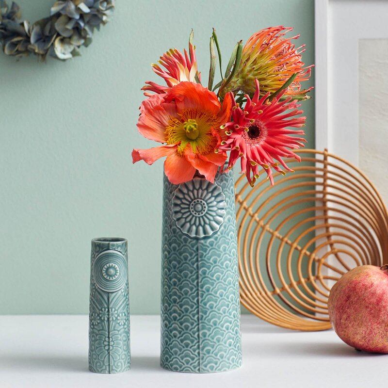 Dottir Pipanella Waves vase 18,8 cm peacock