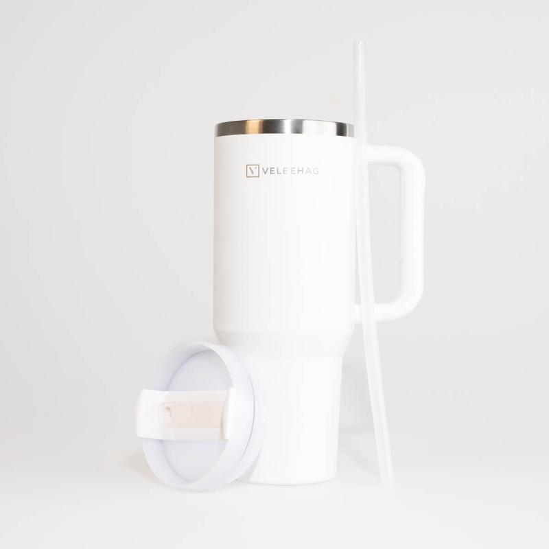 Velbehag The Tumbler med sugerør1,2 L sugar hvit