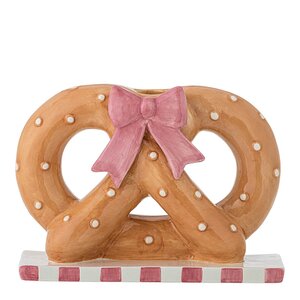 Bloomingville Pretzie lysestake 14,5 cm brun/rosa