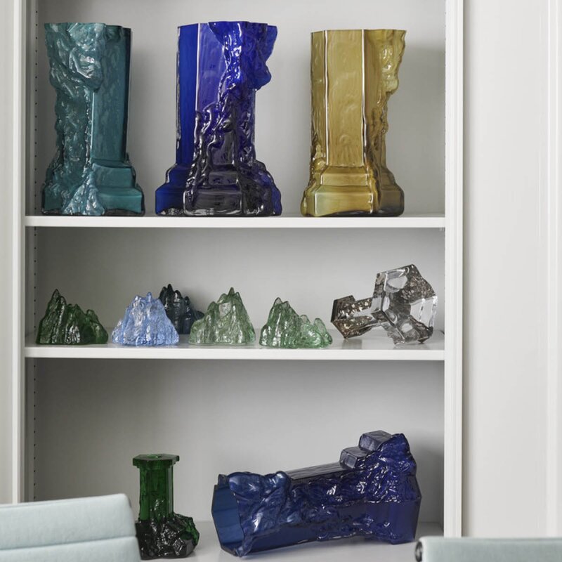 Kosta Boda The Rock lyslykt 9 cm grønn