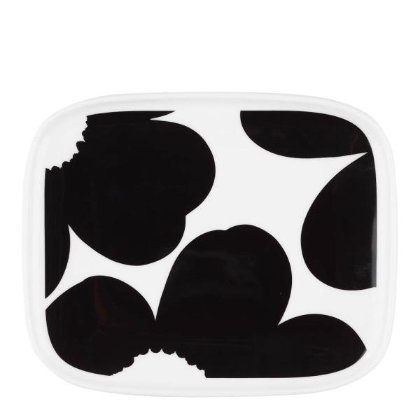 Marimekko – Oiva Unikko iso tallerken 15×12 cm hvit/svart
