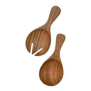 Tell Me More Teak salatbestikk korte 2 deler 17 cm tre