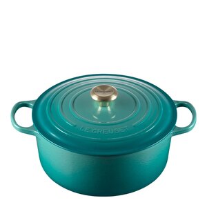 Le Creuset Signature støpejernsgryte rund 28 cm 6,2L Bleu Riviera