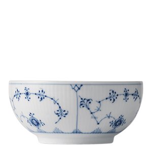 Royal Copenhagen Musselmalt Riflet skål 15 cm 73 cl hvit/blå
