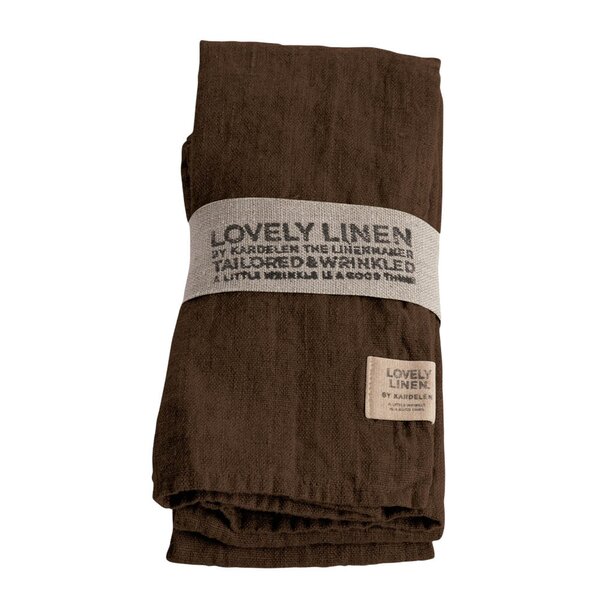Lovley Linen - Lovely serviett lin 45x45 cm 4 stk Chocolate